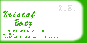 kristof botz business card