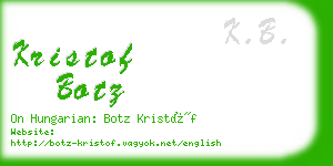 kristof botz business card